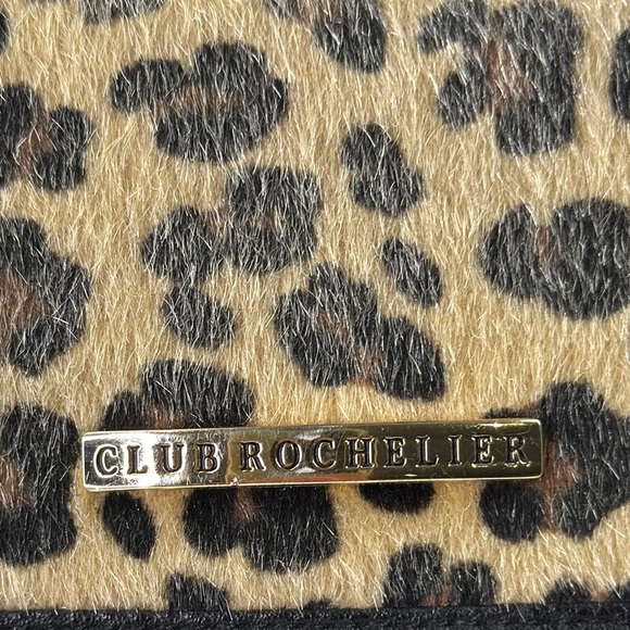 Club Rochelier Black and Tan Wallet with Leopard Print Design - Picture 2 of 9